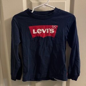 Levi's Kids Navy Long Sleeve Tee with Red Logo